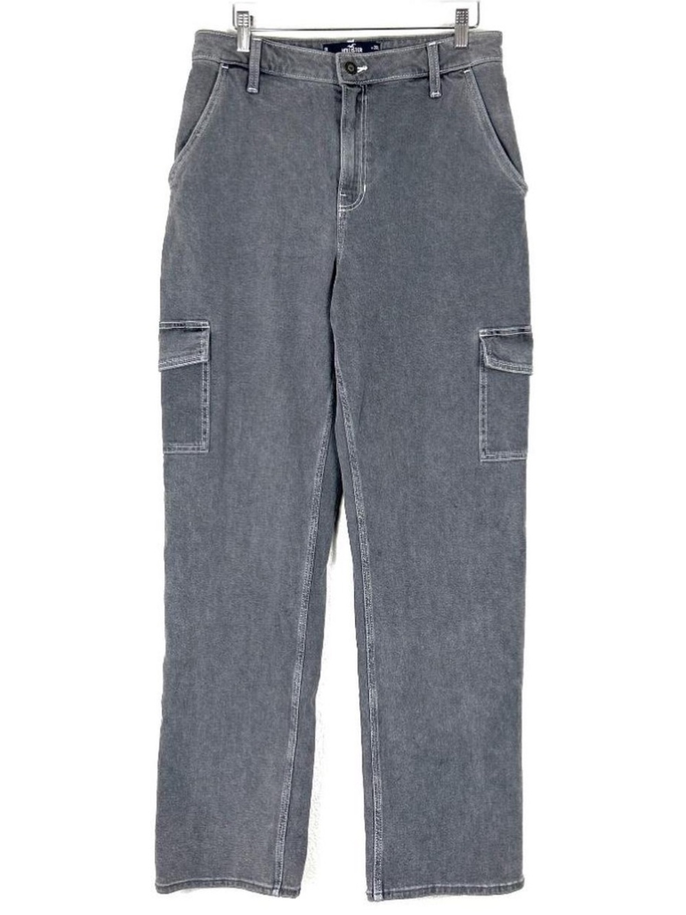 NWT Hollister Ultra High Rise Cargo Dad Jeans Utility gray size 8/29 L long